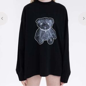 Chic Black Teddy Bear Sweatshirt